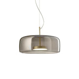 Glazen LED hanglamp in moderne stijl - minimalistische kap en gouden afwerking