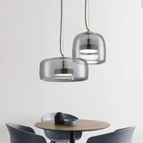 Glazen LED hanglamp in moderne stijl - minimalistische kap en gouden afwerking
