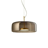 Glazen LED hanglamp in moderne stijl - minimalistische kap en gouden afwerking