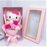 Boeket Van Gekleurde Synthetische Bloemen Met Hello Kitty Figuren Voor Cadeaus En Decoratie