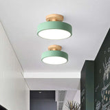 Moderne LED plafondlamp van hout