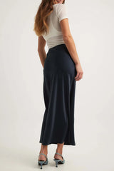 Hoge Taille Satijnen Rok – Leona