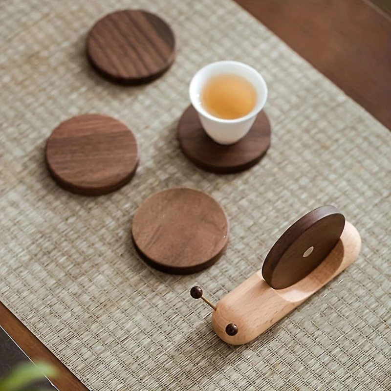 Scandinavische Walnoot Onderzetters - Minimalistisch Design & Duurzaamheid