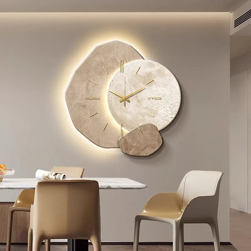 Scandinavische Luxueuze Wandklok | Modern Design & Verlichting