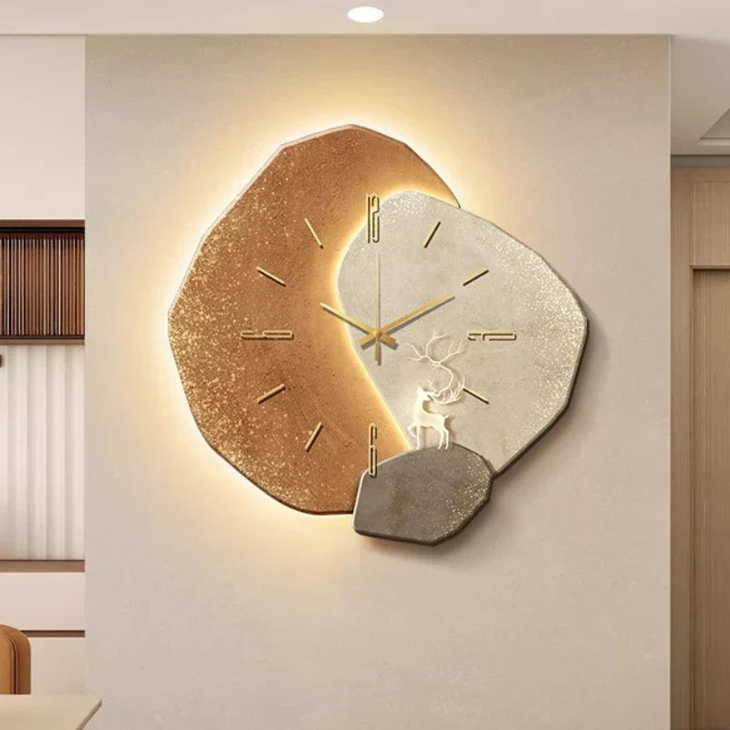 Scandinavische Luxueuze Wandklok | Modern Design & Verlichting
