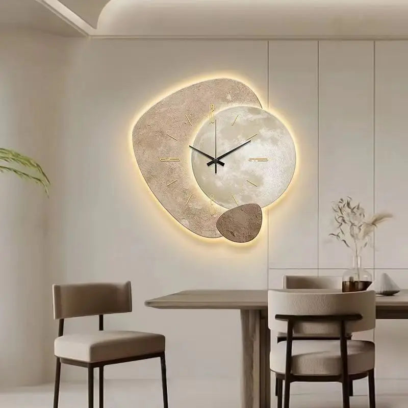 Scandinavische Luxueuze Wandklok | Modern Design & Verlichting