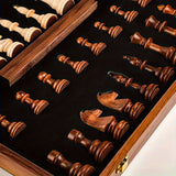 Houten schaakspel | Schaakbord met schaakstukken | opvouwbaar & draagbaar | RoyalBrett
