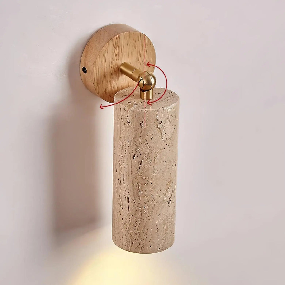 Lâit Wandlamp – Luxe Design met Houten en Travertijnen Details