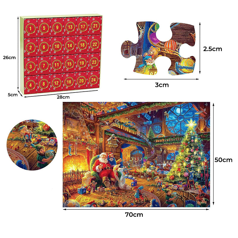 Kerst Puzzel Adventskalender – 1008 Stukjes, Dagelijks Puzzelplezier