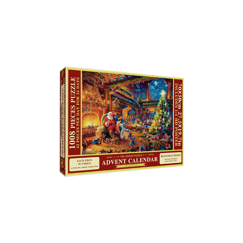 Kerst Puzzel Adventskalender – 1008 Stukjes, Dagelijks Puzzelplezier