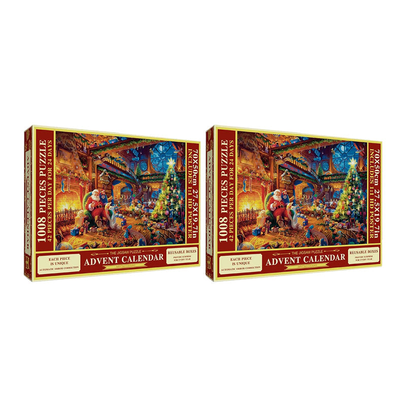 Kerst Puzzel Adventskalender – 1008 Stukjes, Dagelijks Puzzelplezier