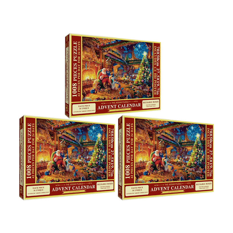Kerst Puzzel Adventskalender – 1008 Stukjes, Dagelijks Puzzelplezier