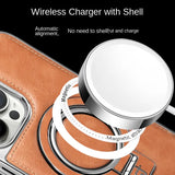 Lederhuls met onzichtbare standaard voor de iPhone