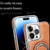 Lederhuls met onzichtbare standaard voor de iPhone