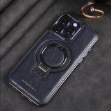 Lederhuls met onzichtbare standaard voor de iPhone