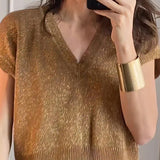 🔥 Glanzende cardigan en wijde broek voor dames in 2-delige set.