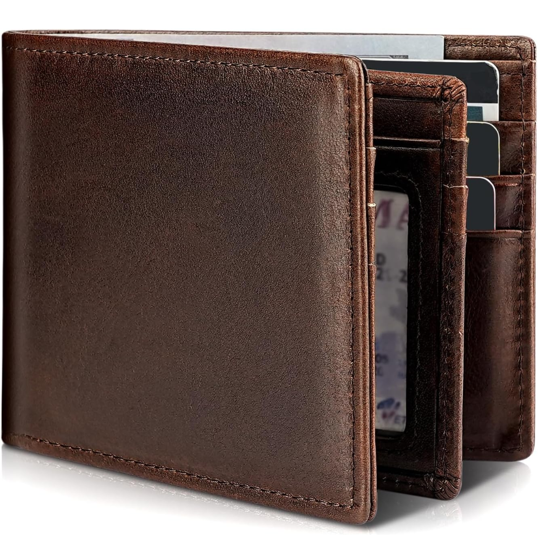 Heren Portemonnee - Echt Leer RFID Bifold | StitchCraft