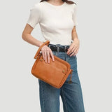 Stijlvolle Leren Crossbody Schoudertas - Verfijning & Ruimte