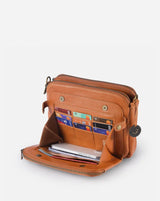 Stijlvolle Leren Crossbody Schoudertas - Verfijning & Ruimte