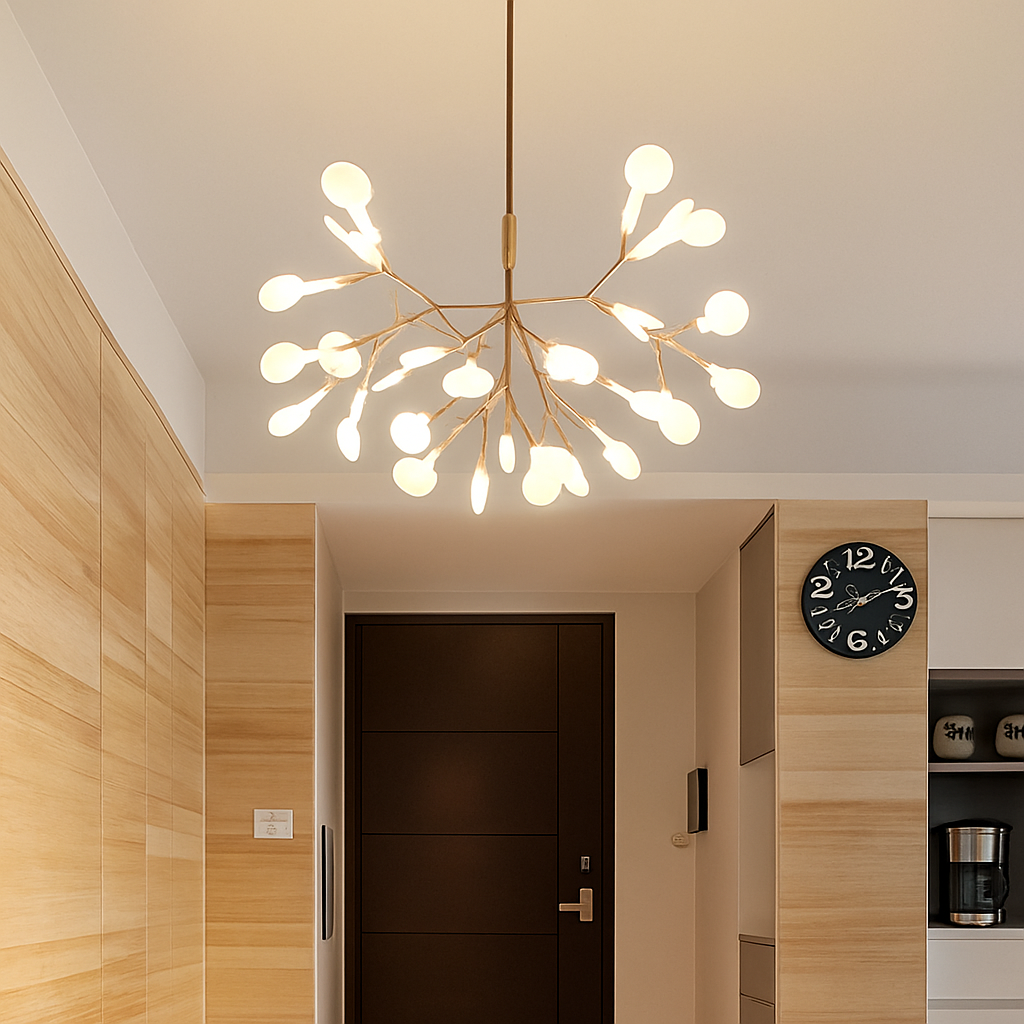 Hanglamp modern LED boom kleur koper of zwart Thuis