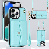 Lederen schoudertas met draagtas en lanyard voor de iPhone