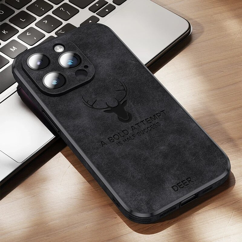 Luxe Hertenleren iPhone Hoes - Veltro