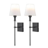 Klassieke draadloze wandlamp met kap – elegante lamp voor de woonkamer en slaapkamer (2 stuks)