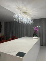 Exclusieve kroonluchter met kristallen bladeren – tak effect, moderne elegantie