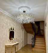 Exclusieve kroonluchter met kristallen bladeren – tak effect, moderne elegantie