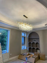 Exclusieve kroonluchter met kristallen bladeren – tak effect, moderne elegantie