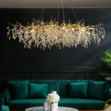 Exclusieve kroonluchter met kristallen bladeren – tak effect, moderne elegantie