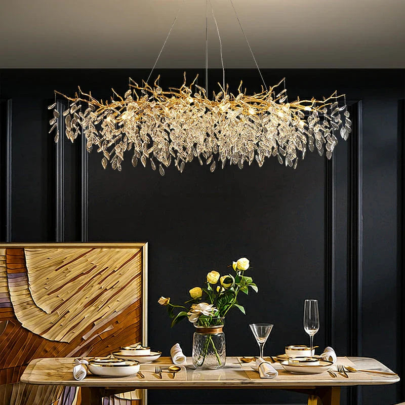 Aurelia luxe kristallen kroonluchter - Elegant ontwerp met takken en bladeren