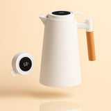 Thermoskan met temperatuurweergave | Isolatiekan 1 liter voor koffie & thee | Heatina