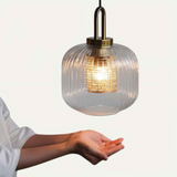 Tosqa Hanglamp – Elegante Gestreepte Glazen Ontwerp voor Sfeerverlichting