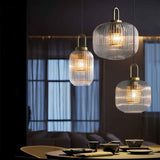 Tosqa Hanglamp – Elegante Gestreepte Glazen Ontwerp voor Sfeerverlichting