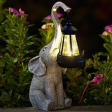 Zachte Olifant Zonne Lamp – Een Warme Gloed voor Uw Tuin
