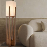 Walnotenhouten Vloerlamp | Minimalistisch & Sfeervol