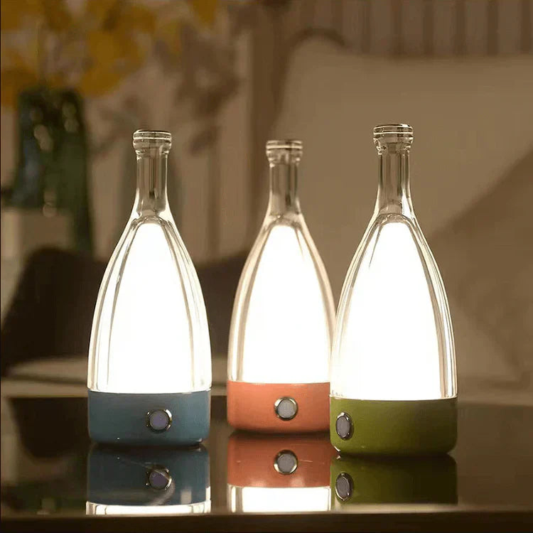 Oplaadbare Wijnfles Nachtlamp – Touch-Control LED Lamp met Dimbare Modus