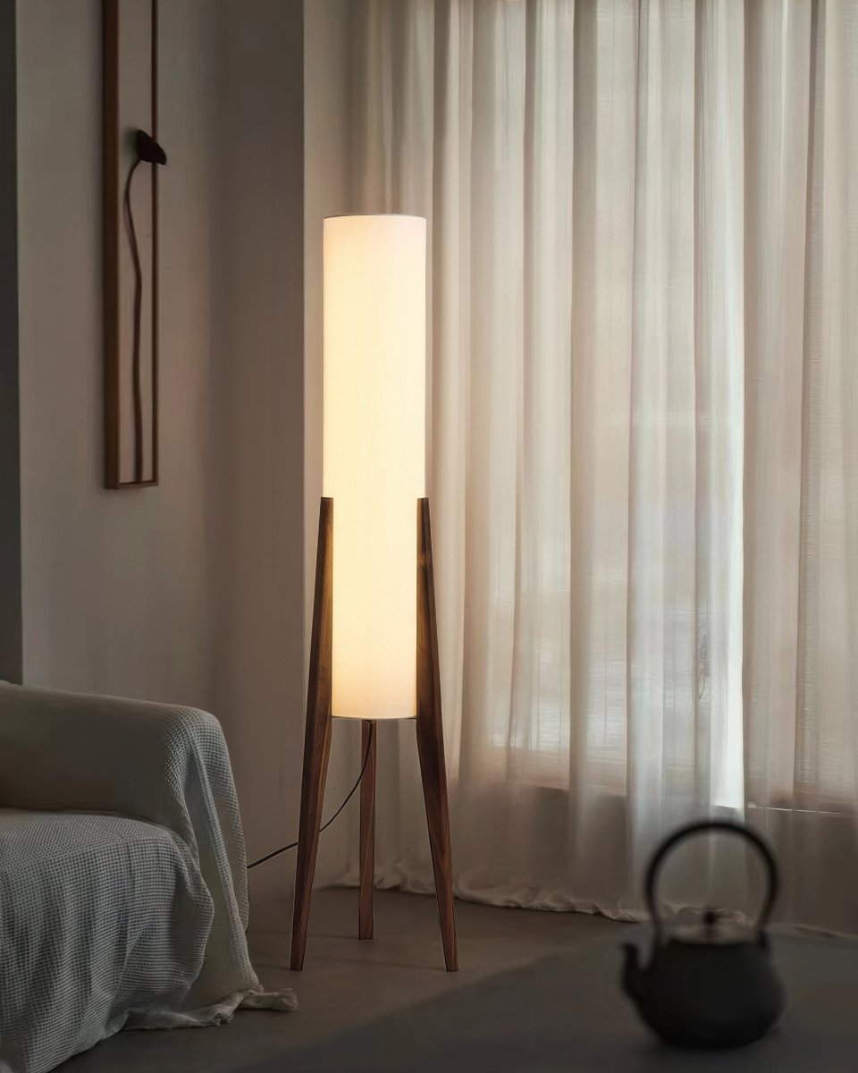 Walnoot Houten Design Vloerlamp - Lichte Kunst voor Elk Interieur