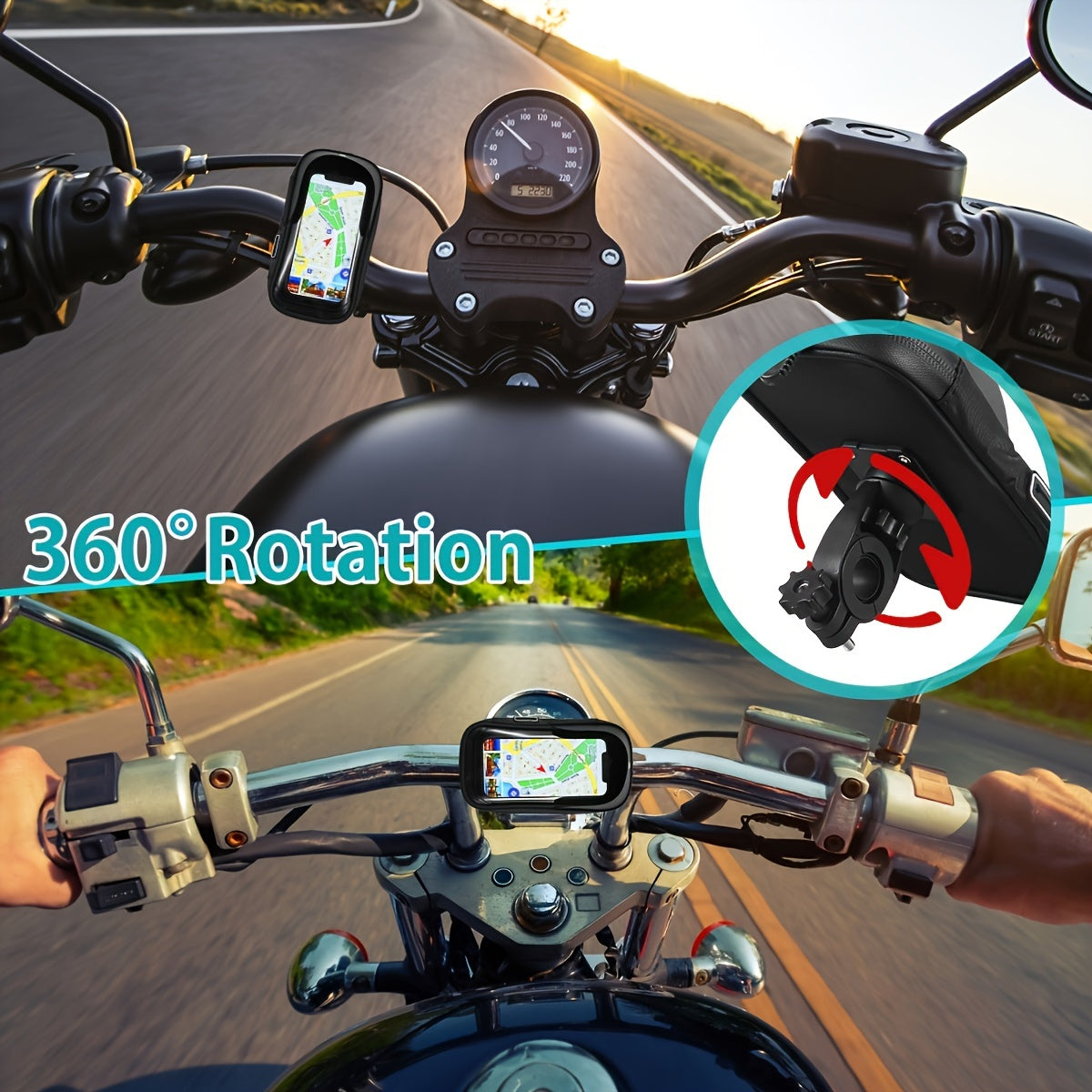 Waterdichte Telefoonhouder Fiets en Motor | 360° Draaibaar