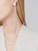Celeste Clover Sieraden Set | Allergievriendelijke ketting, armband en oorbellen van roestvrij staal