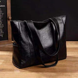 Dames Leren Tote Bag met Ruime Zijvakken