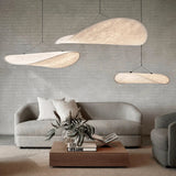 Designers lamp hangend Japandi in de vorm van een langwerpig paneel – moderne elegantie