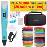 3D-printpen DIY-tekenpen met 200M PLA-filament, cadeau voor kinderen