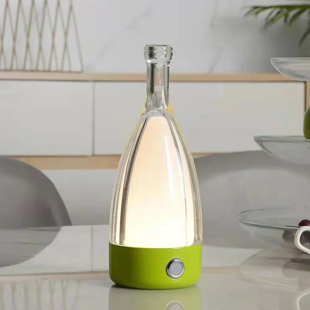 Oplaadbare Wijnfles Nachtlamp – Touch-Control LED Lamp met Dimbare Modus
