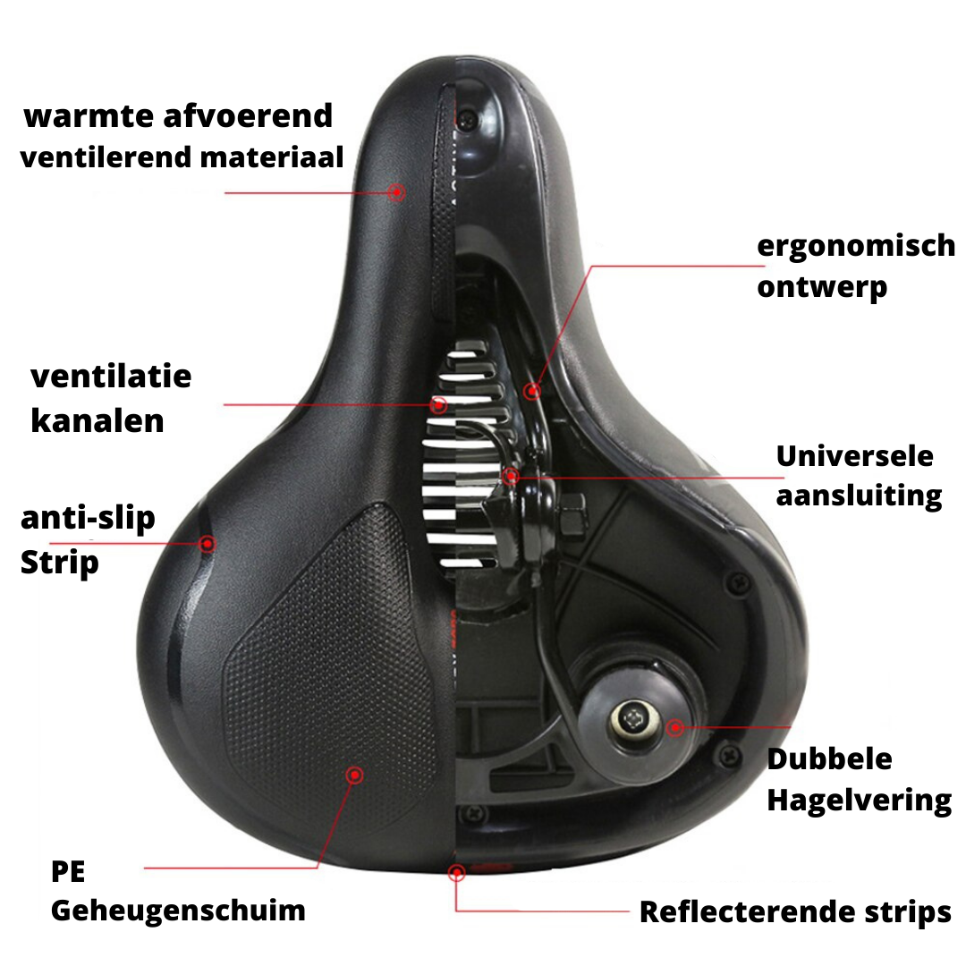 Comfortabel Ergonomisch Fietszadel - Universele Pasvorm
