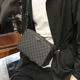 Heren Crossbody Tas | Streetstyle | Gecheckt Design | Zwart